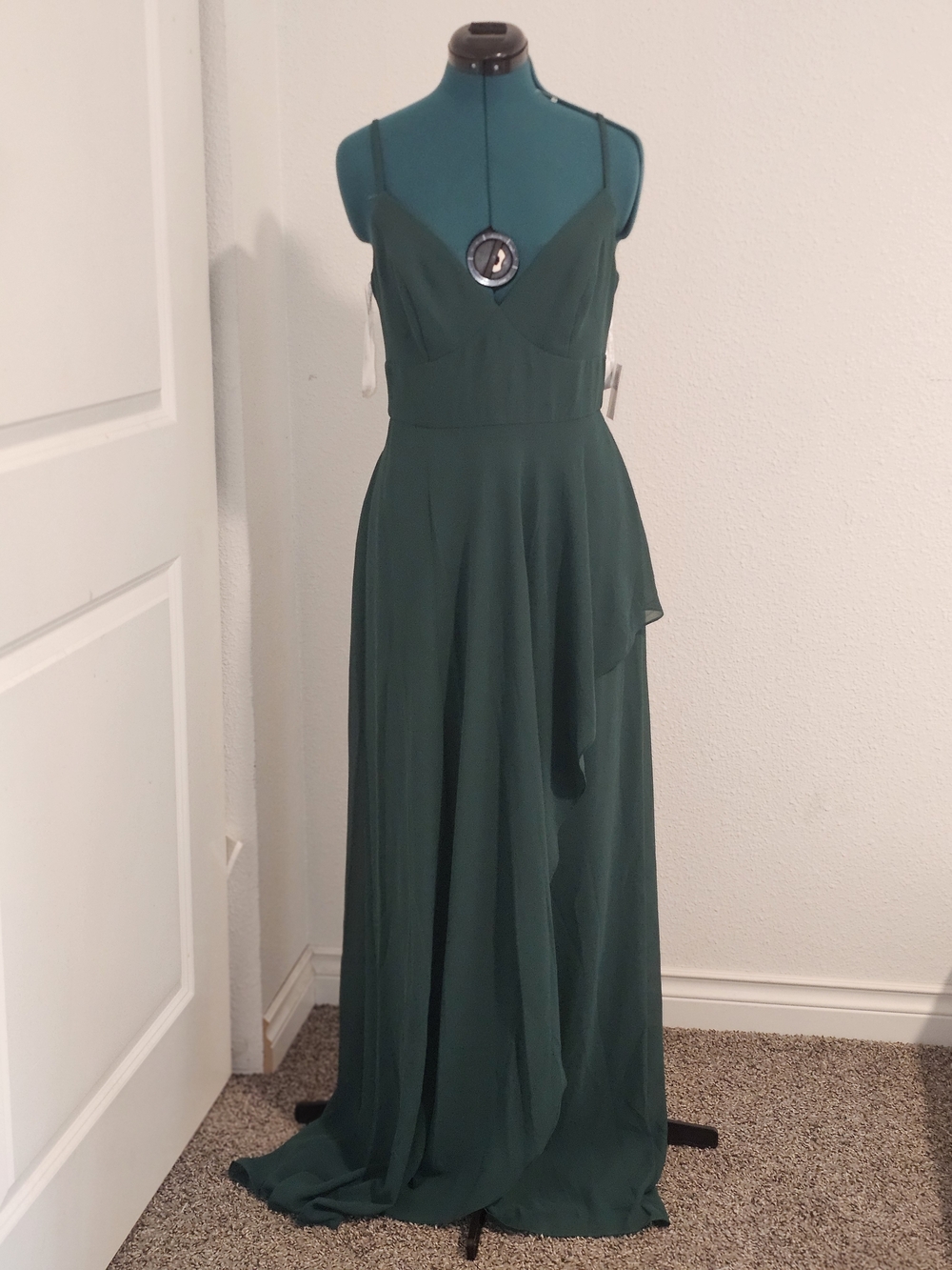 David's Bridal Chiffon V-Neck Cascade Skirt Bridesmaid Dress